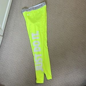 Nike Womens Small Just Do It Neon Tights